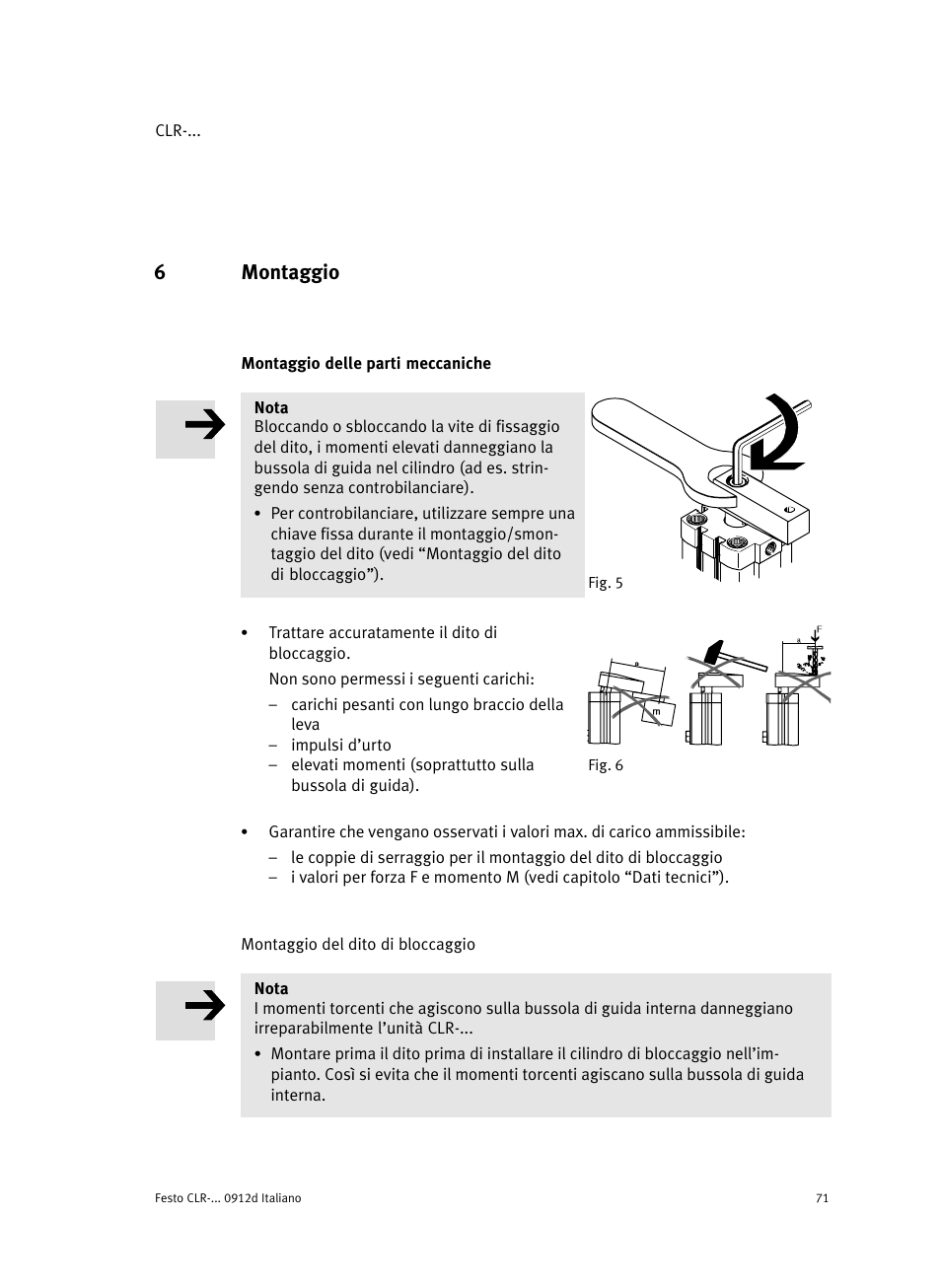 6 montaggio, Montaggio delle parti meccaniche, 6montaggio | Festo Линейно-поворотный зажим CLR User Manual | Page 71 / 100