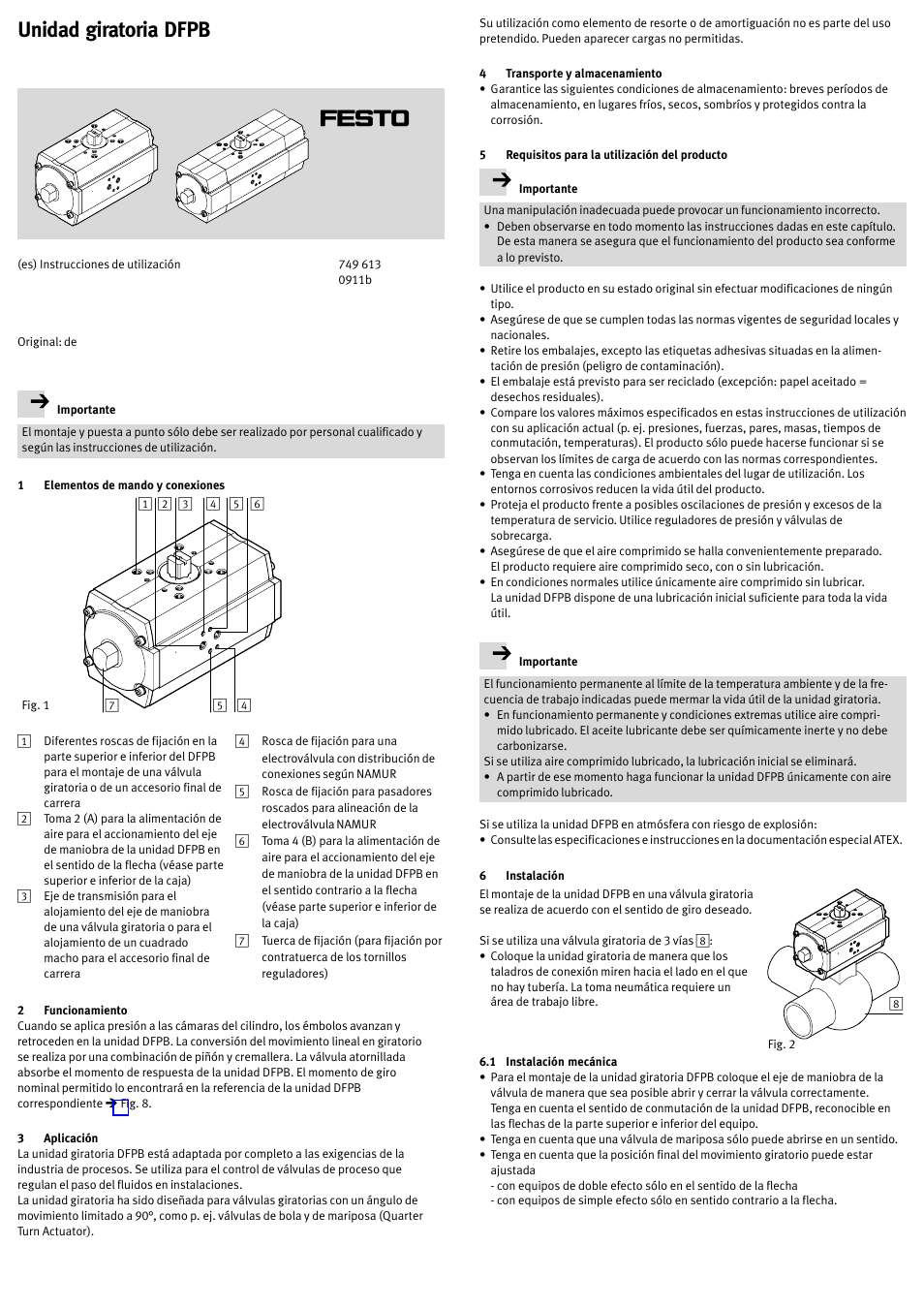 Unidad giratoria dfpb | Festo Неполноповоротный привод DFPB User Manual | Page 7 / 18