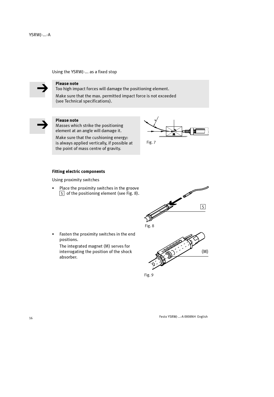 Festo Амортизаторы YSRWJ User Manual | Page 16 / 64