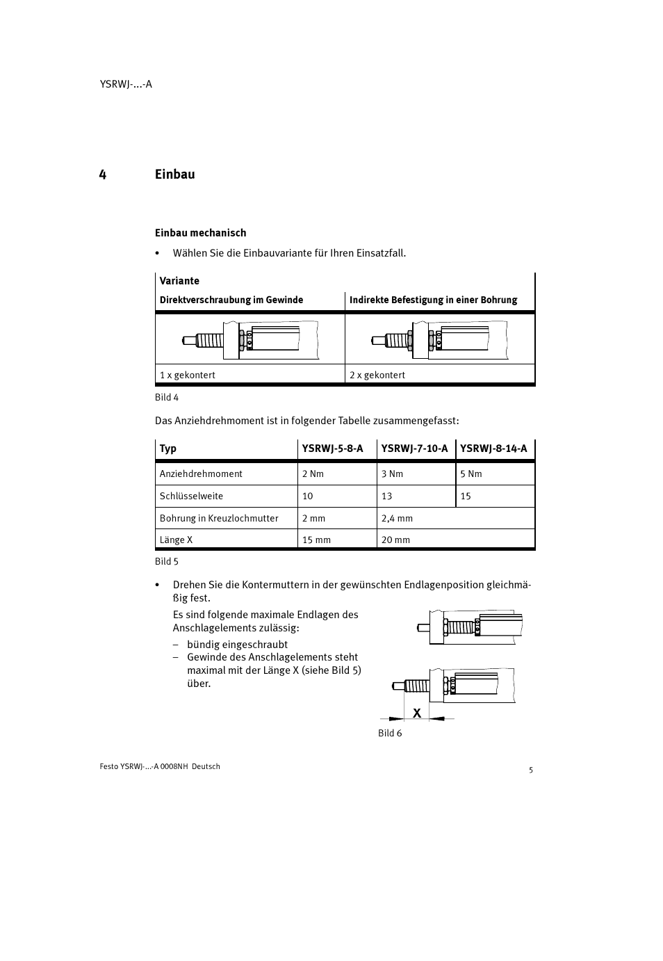 4einbau | Festo Амортизаторы YSRWJ User Manual | Page 5 / 64