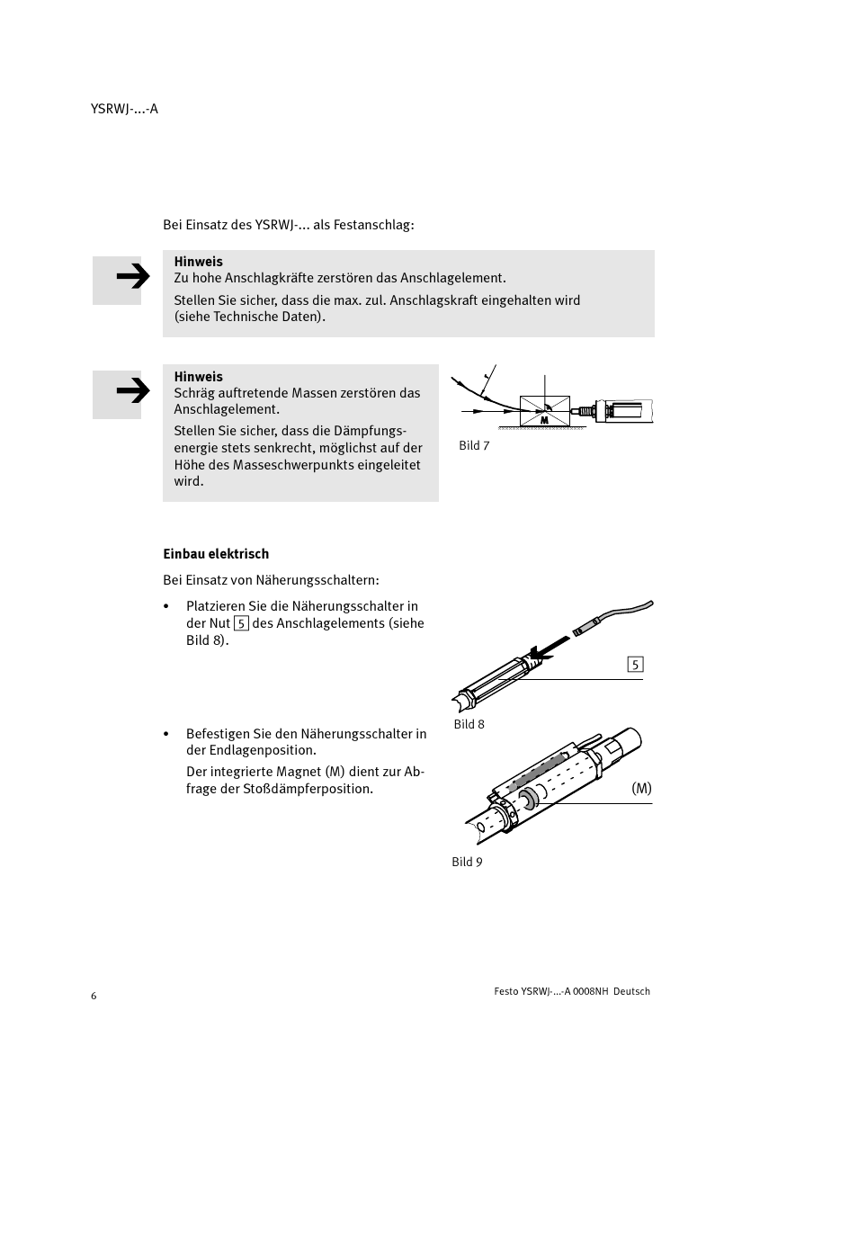 Festo Амортизаторы YSRWJ User Manual | Page 6 / 64