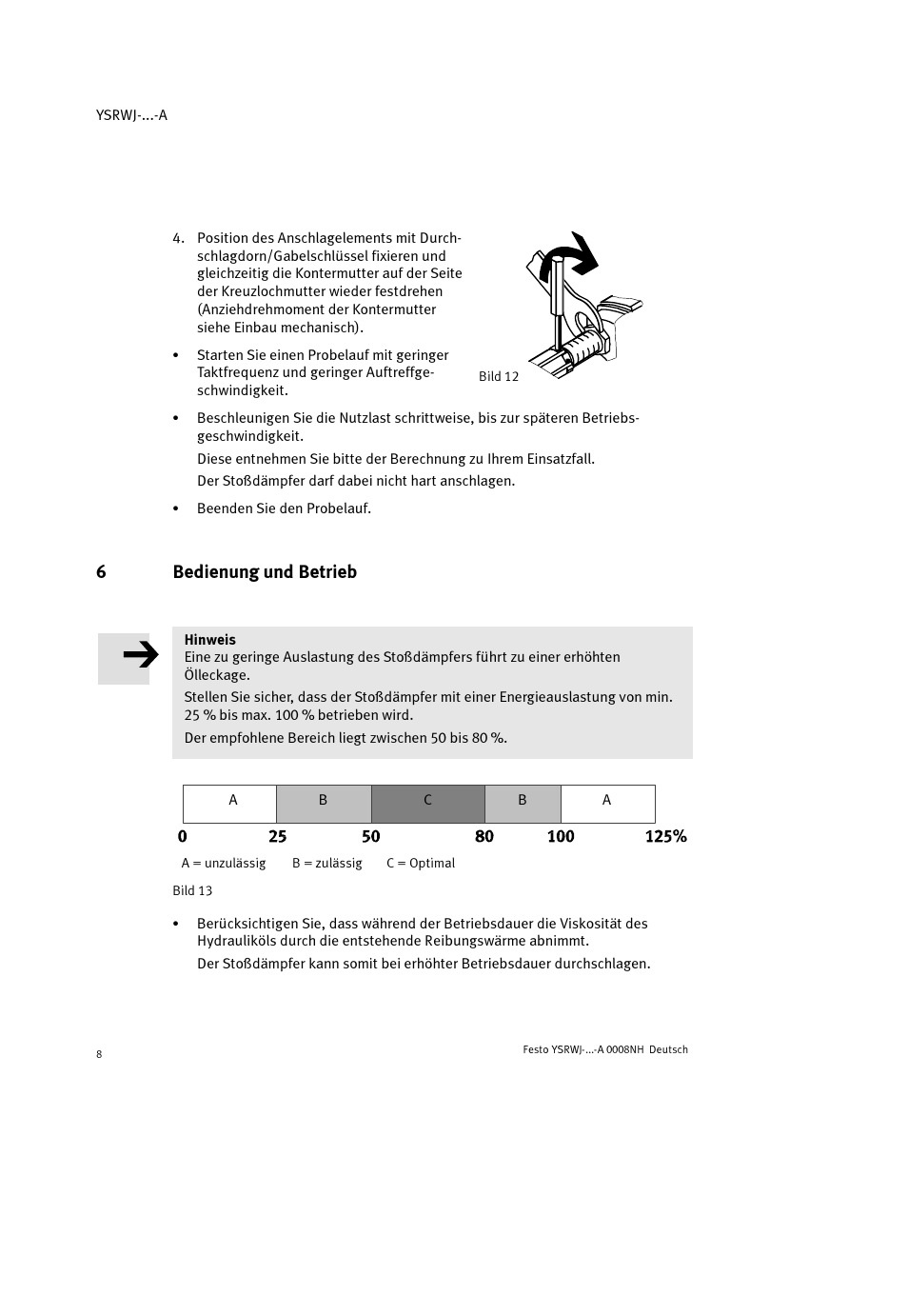 6bedienung und betrieb | Festo Амортизаторы YSRWJ User Manual | Page 8 / 64