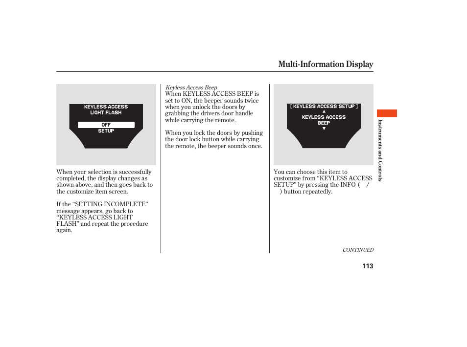 Multi-information display | Acura 2009 Accord Sedan User Manual | Page 119 / 650