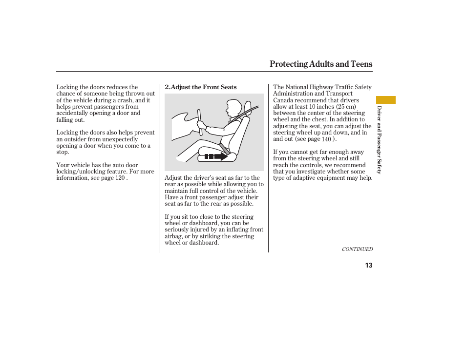 Protecting adults and teens | Acura 2009 Accord Sedan User Manual | Page 19 / 650