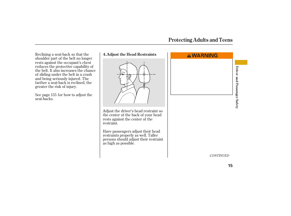 Protecting adults and teens | Acura 2009 Accord Sedan User Manual | Page 21 / 650