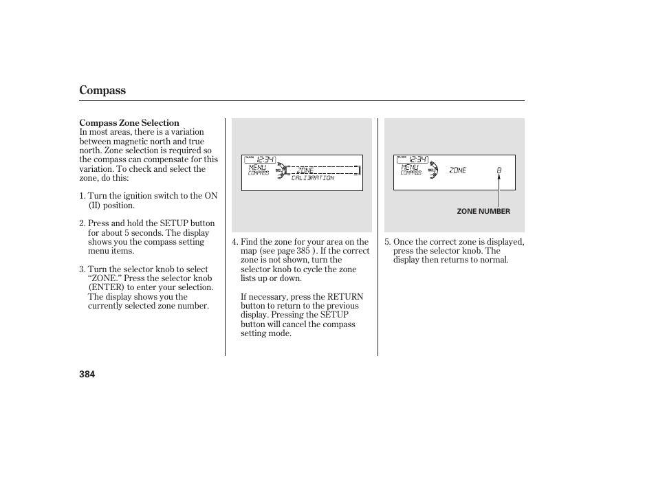 Compass | Acura 2009 Accord Sedan User Manual | Page 390 / 650