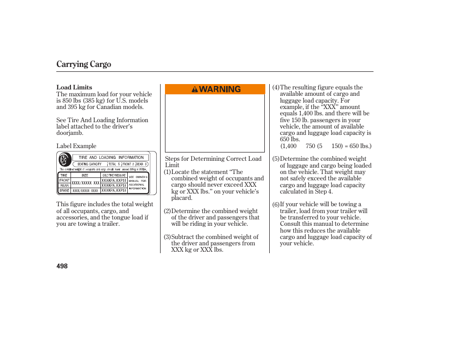 Carrying cargo | Acura 2009 Accord Sedan User Manual | Page 504 / 650