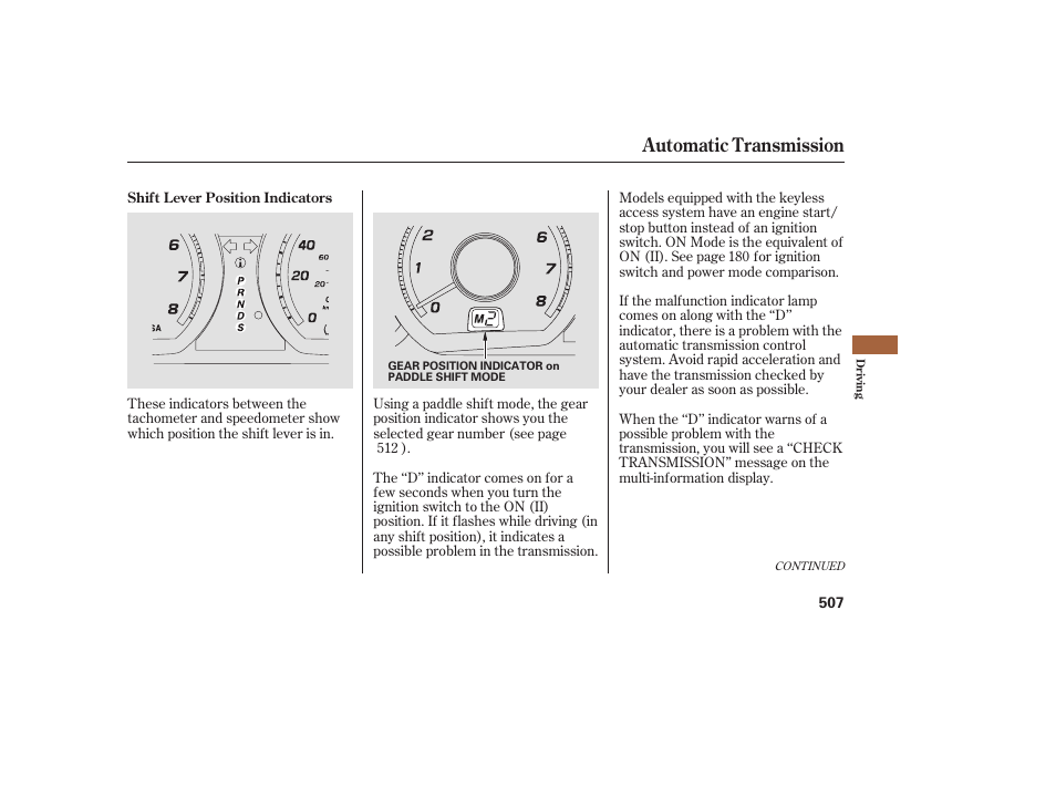 Automatic transmission | Acura 2009 Accord Sedan User Manual | Page 513 / 650