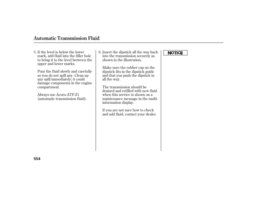 Automatic transmission fluid | Acura 2009 Accord Sedan User Manual | Page 560 / 650