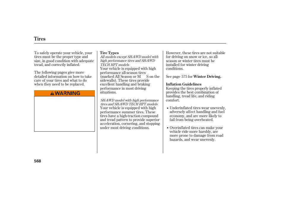 Tires | Acura 2009 Accord Sedan User Manual | Page 574 / 650