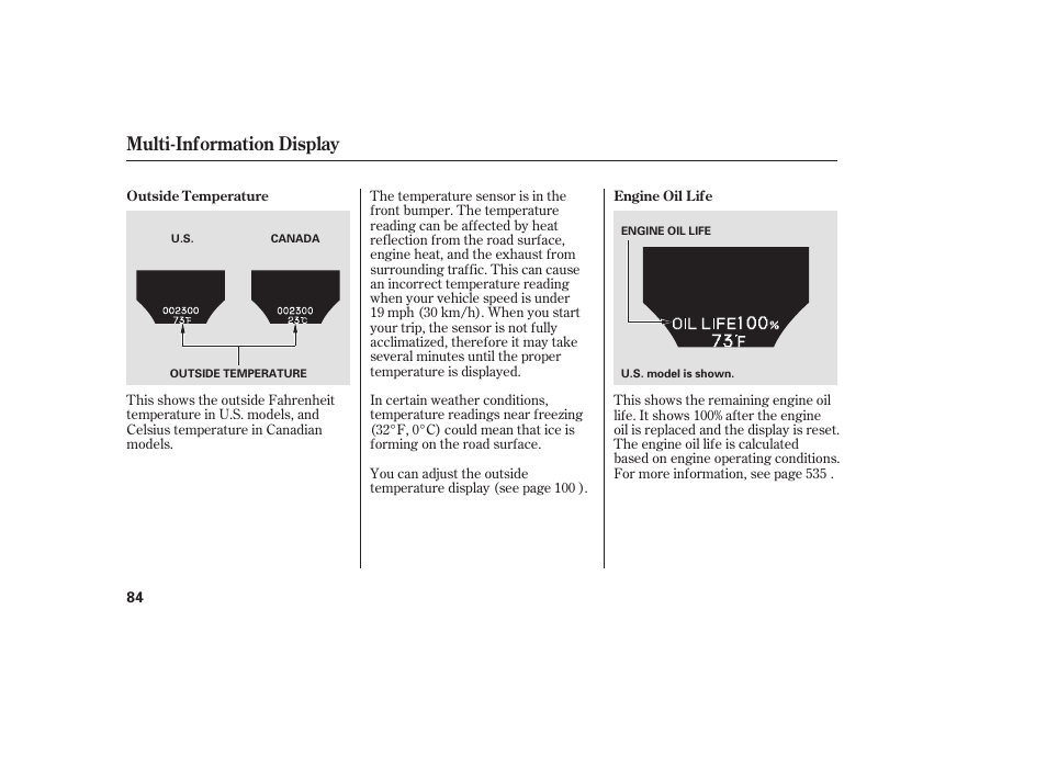Multi-information display | Acura 2009 Accord Sedan User Manual | Page 90 / 650
