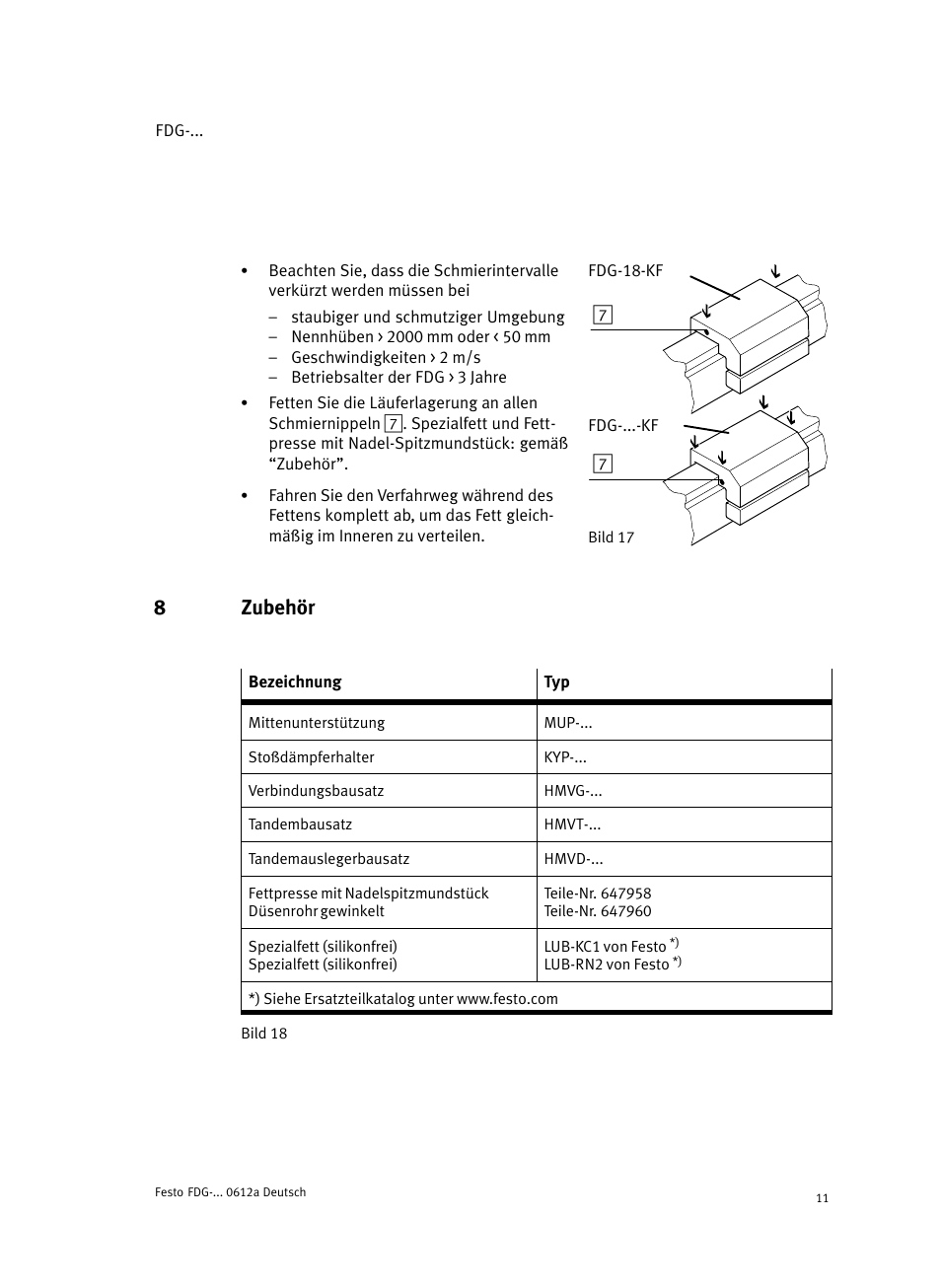 8 zubehör, 8zubehör | Festo Направляющая FDG User Manual | Page 11 / 64