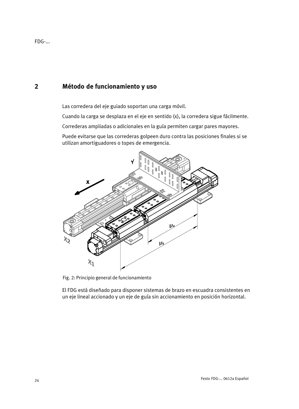 2 método de funcionamiento y uso, 2método de funcionamiento y uso | Festo Направляющая FDG User Manual | Page 24 / 64