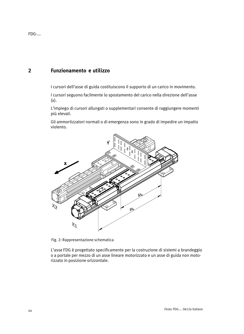 2 funzionamento e utilizzo, 2funzionamento e utilizzo | Festo Направляющая FDG User Manual | Page 44 / 64