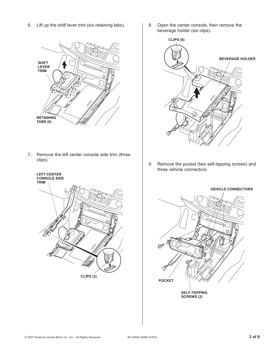 Acura Music Link BII32604-34945 RDX User Manual | Page 3 / 6