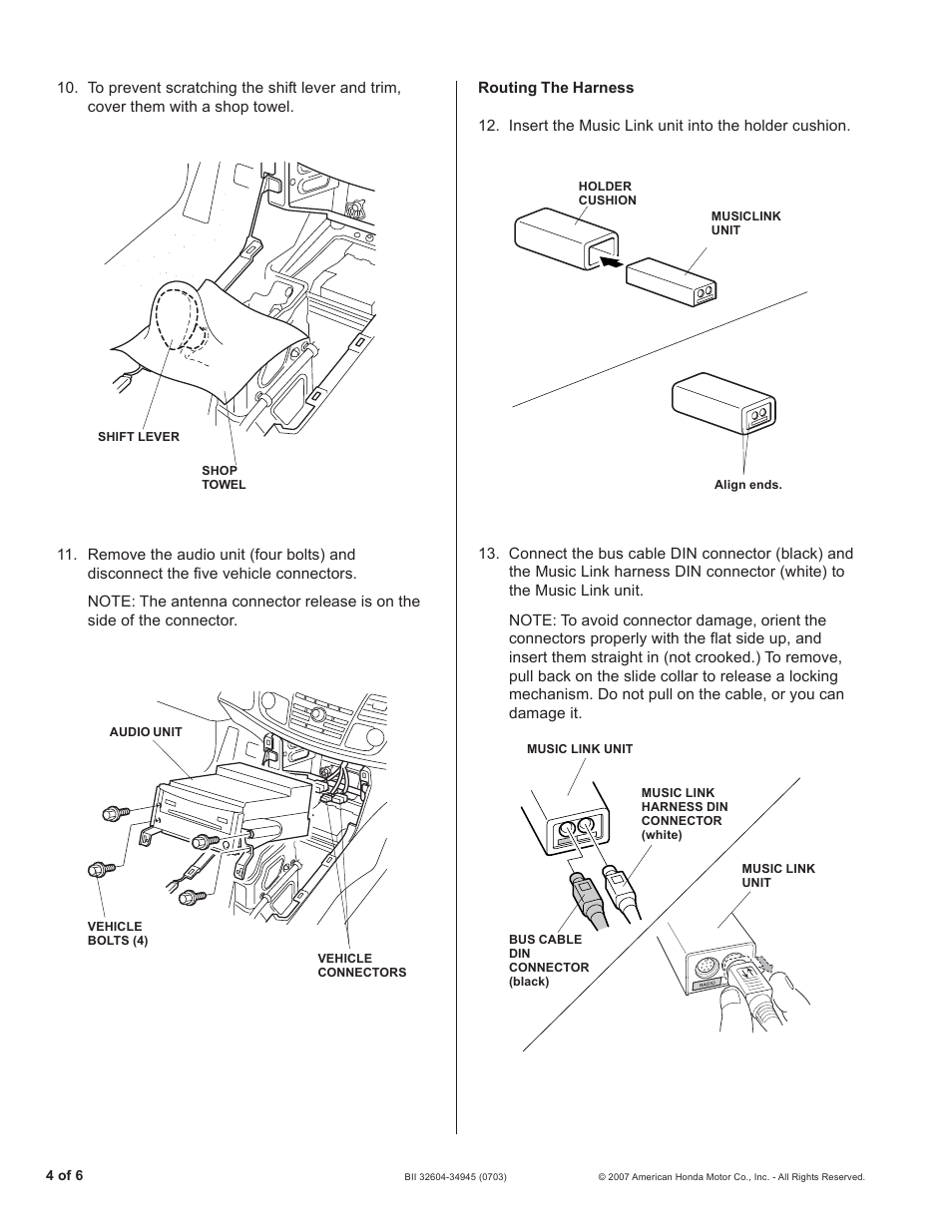Acura Music Link BII32604-34945 RDX User Manual | Page 4 / 6