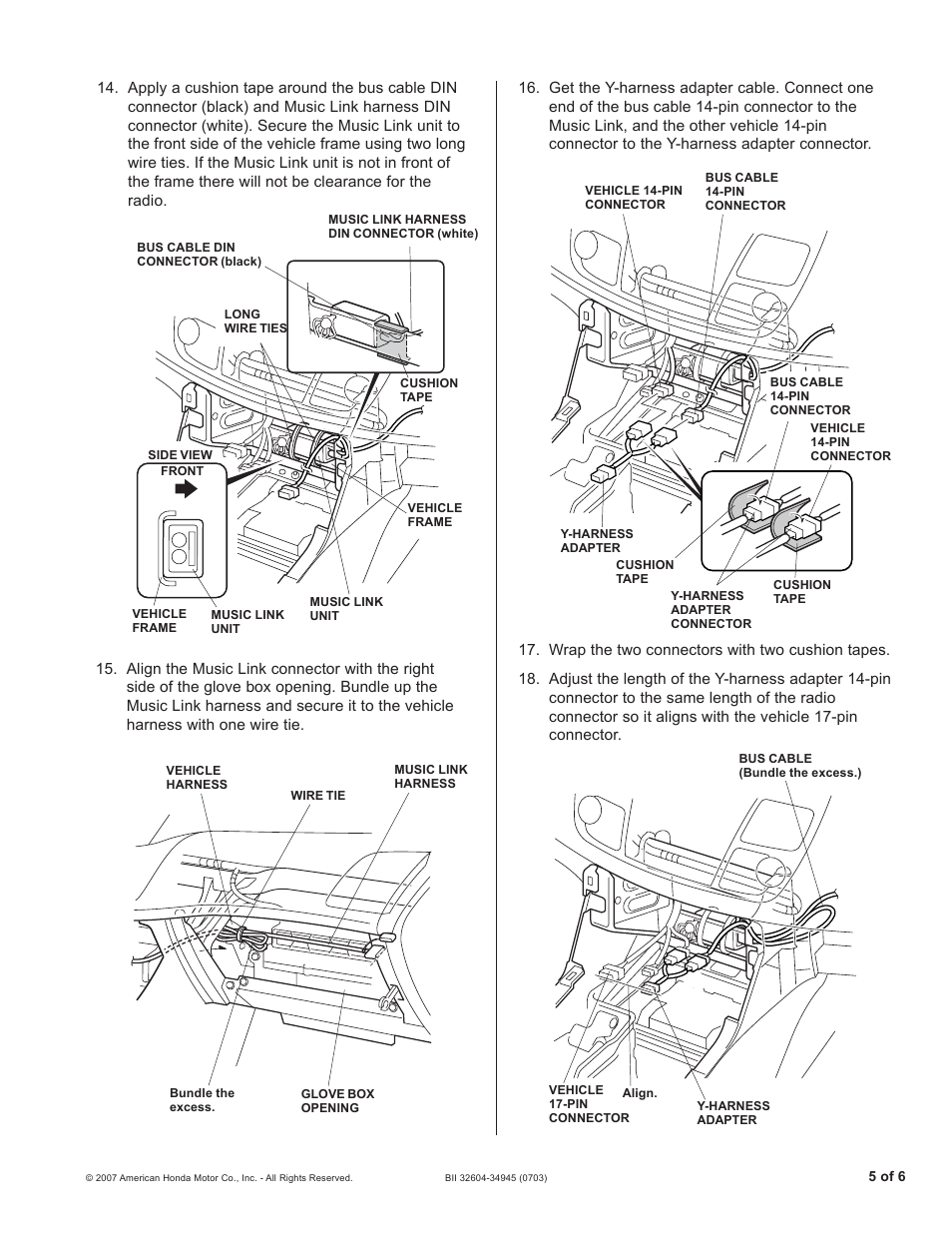 Acura Music Link BII32604-34945 RDX User Manual | Page 5 / 6