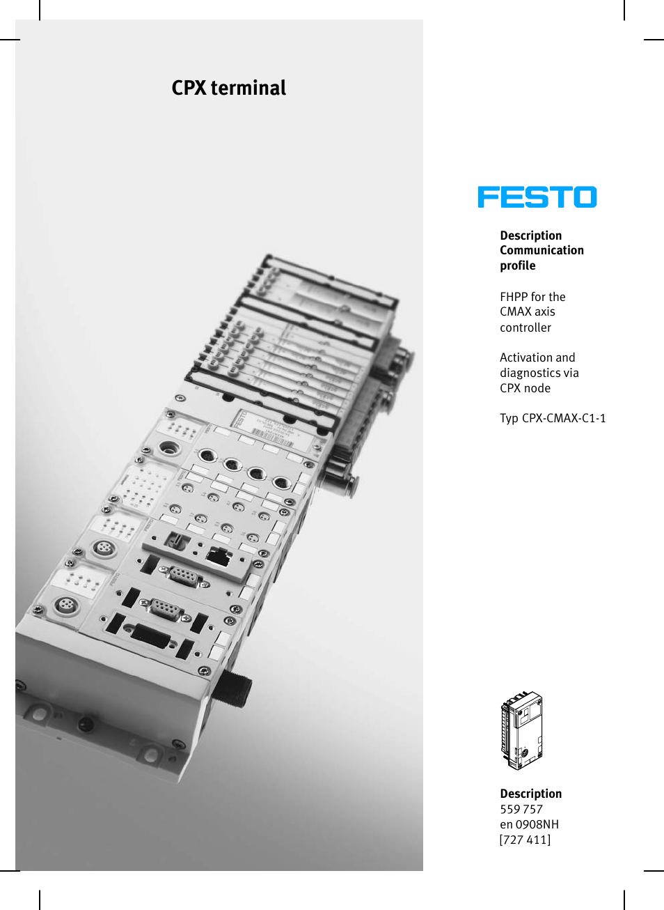 Festo Контроллер позиционирования CPX-CMAX User Manual | 446 pages