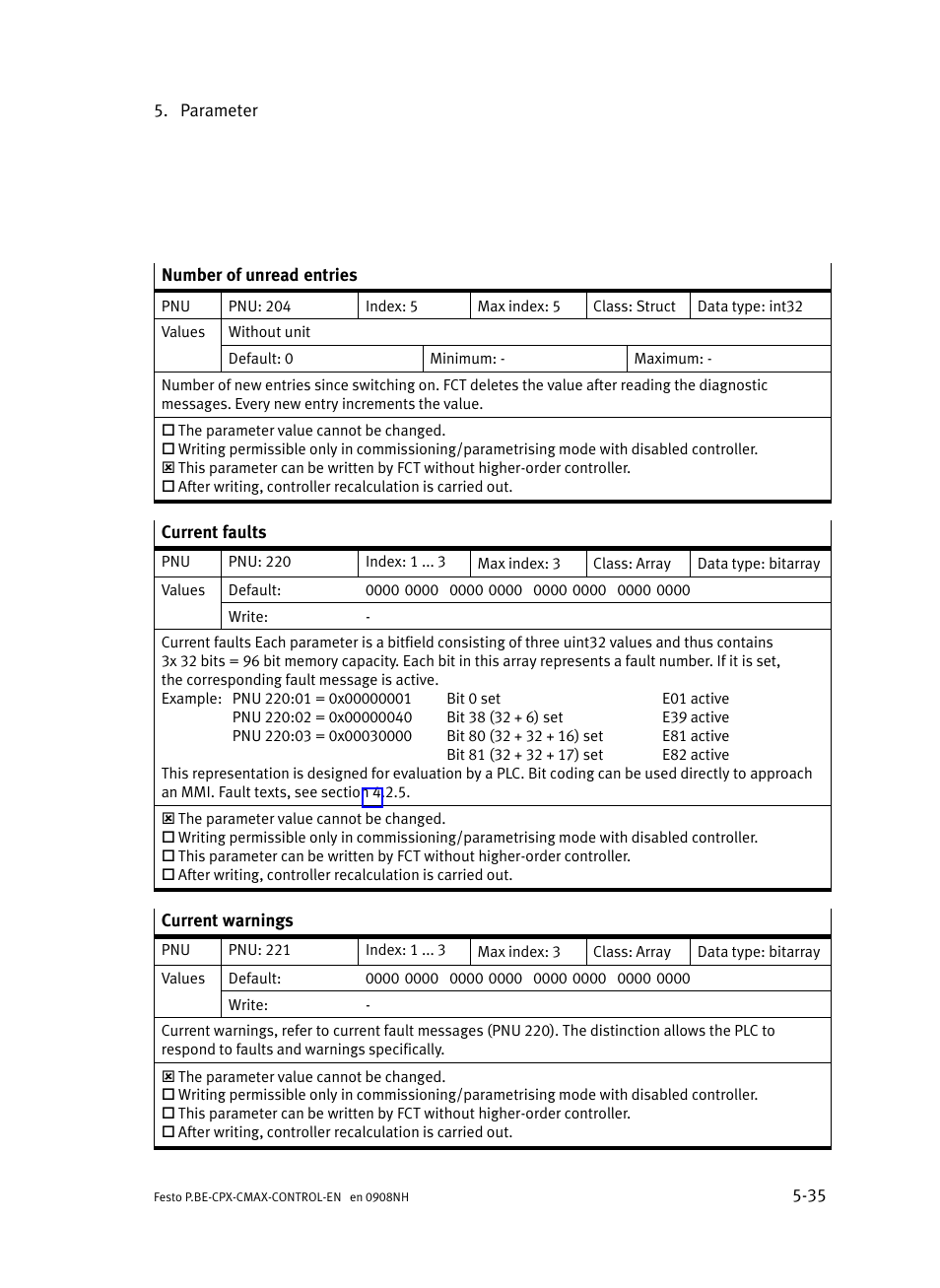 Festo Контроллер позиционирования CPX-CMAX User Manual | Page 223 / 446