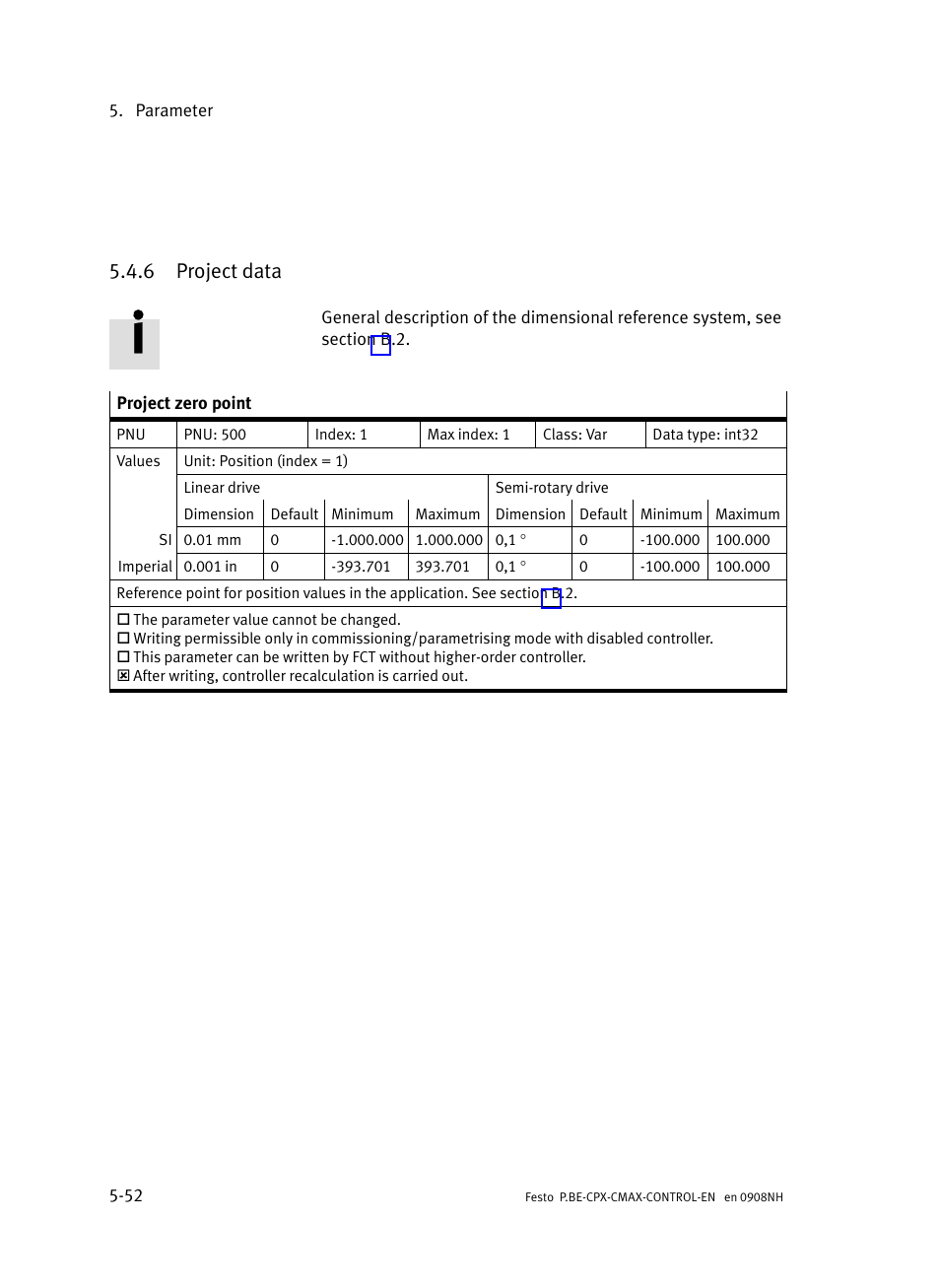 6 project data, Project data | Festo Контроллер позиционирования CPX-CMAX User Manual | Page 240 / 446