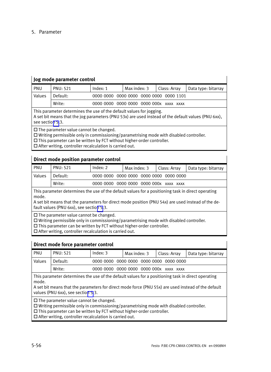 Festo Контроллер позиционирования CPX-CMAX User Manual | Page 244 / 446