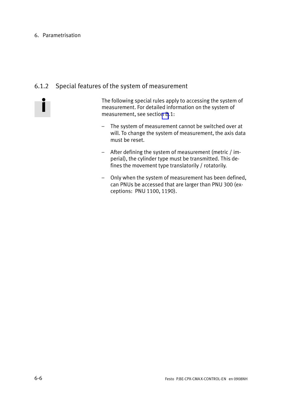 2 special features of the system of measurement, Special features of the system of measurement | Festo Контроллер позиционирования CPX-CMAX User Manual | Page 296 / 446
