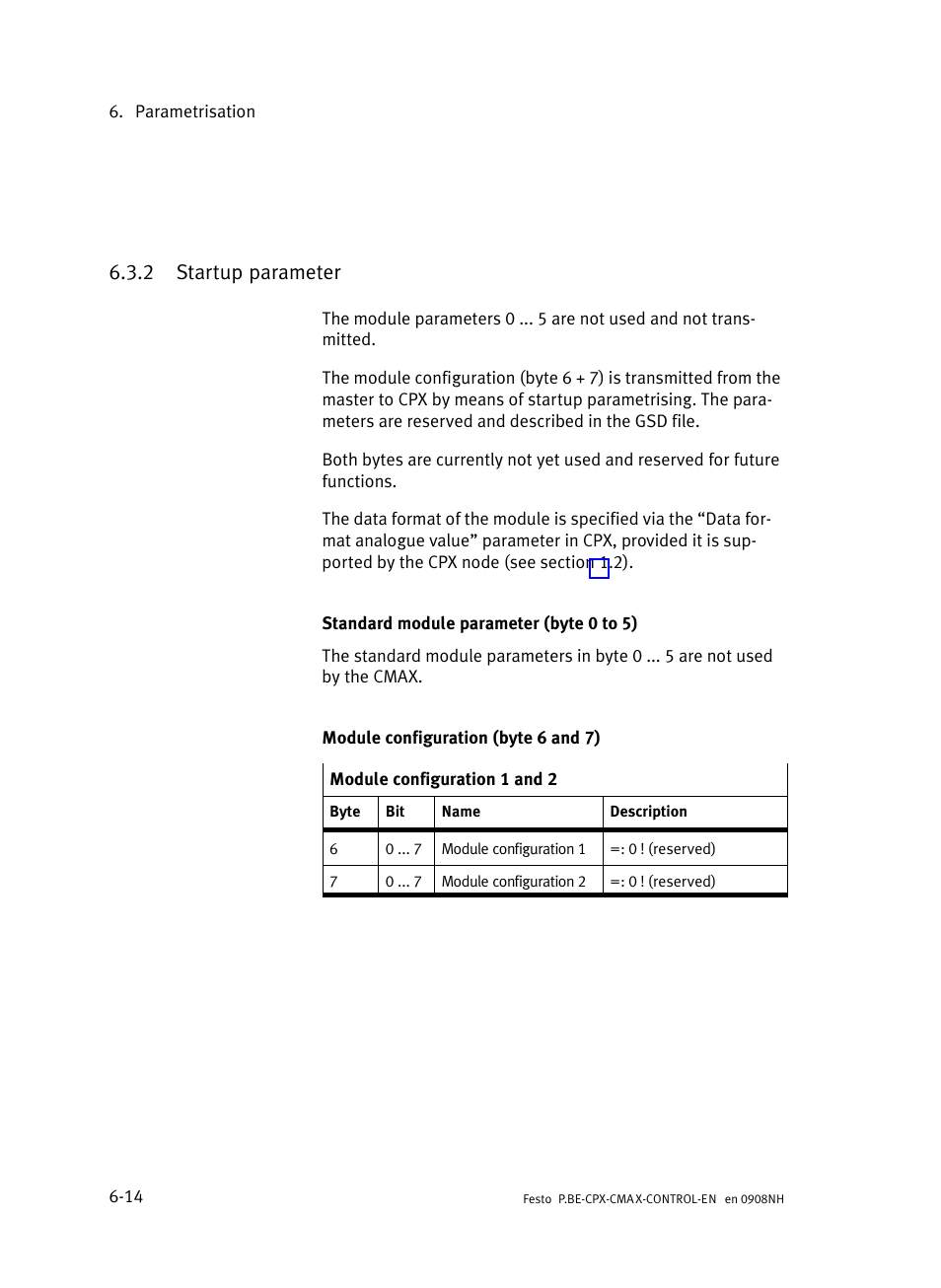 2 startup parameter, Startup parameter | Festo Контроллер позиционирования CPX-CMAX User Manual | Page 304 / 446