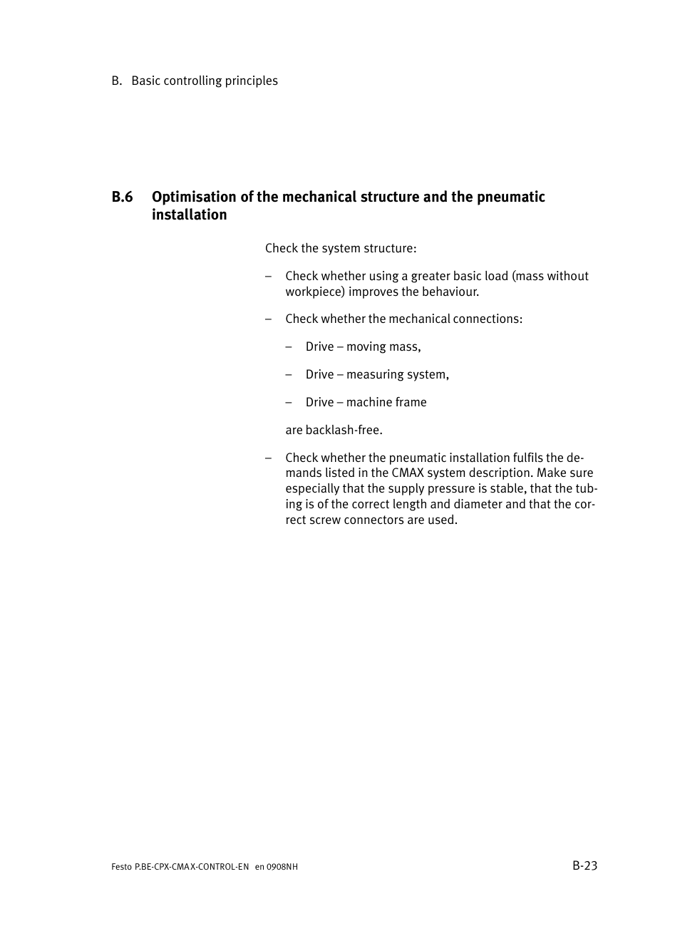 B−23 | Festo Контроллер позиционирования CPX-CMAX User Manual | Page 365 / 446