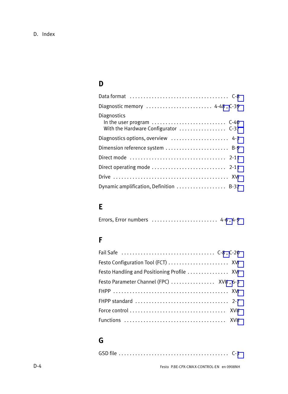 Festo Контроллер позиционирования CPX-CMAX User Manual | Page 442 / 446