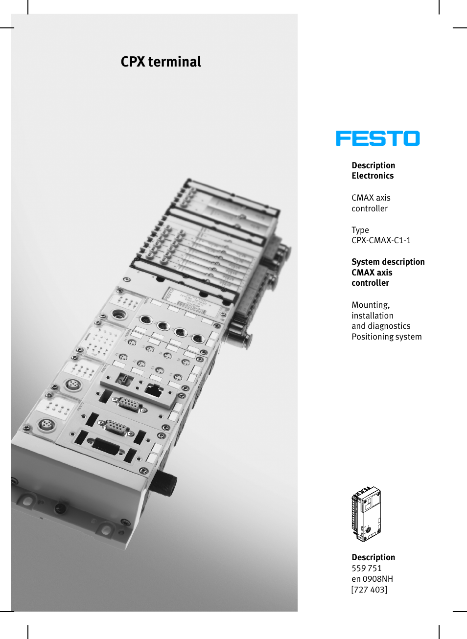 Festo Контроллер позиционирования CPX-CMAX User Manual | 176 pages