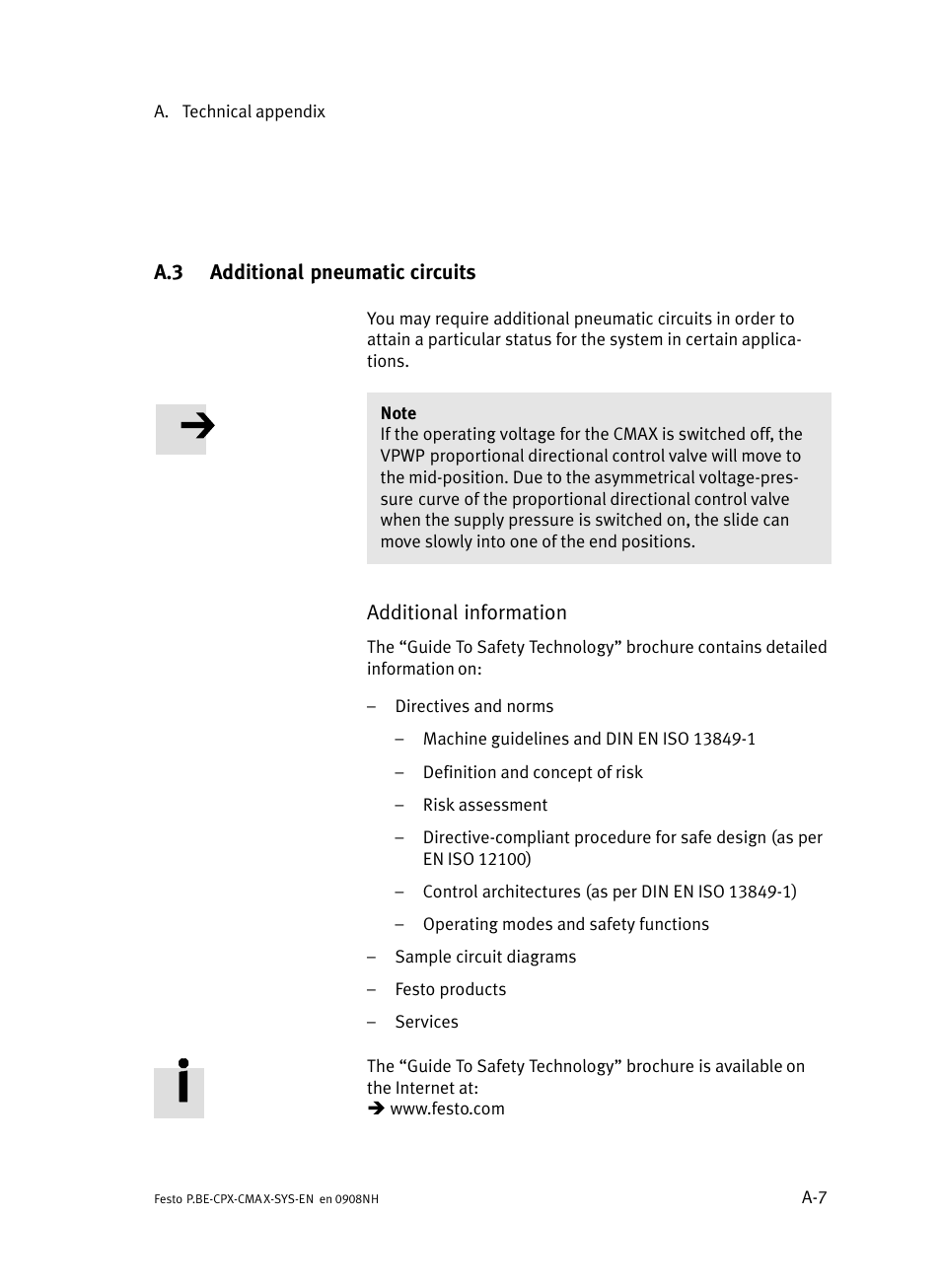 A.3 additional pneumatic circuits, Additional pneumatic circuits | Festo Контроллер позиционирования CPX-CMAX User Manual | Page 169 / 176