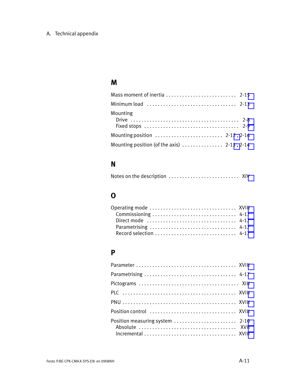 Festo Контроллер позиционирования CPX-CMAX User Manual | Page 173 / 176