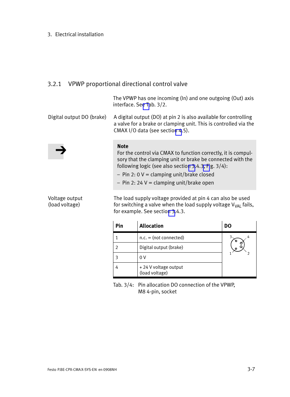 1 vpwp proportional directional control valve, Vpwp proportional directional control valve | Festo Контроллер позиционирования CPX-CMAX User Manual | Page 67 / 176