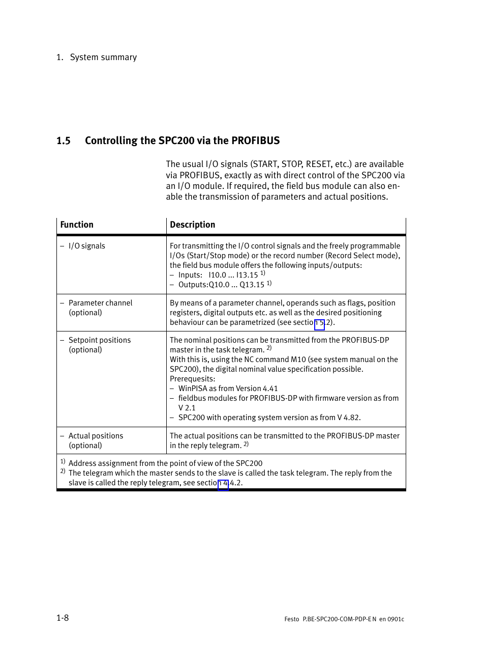 5 controlling the spc200 via the profibus, Controlling the spc200 via the profibus | Festo Кабели и принадлежности User Manual | Page 26 / 150