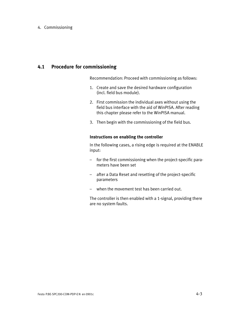 1 procedure for commissioning, Procedure for commissioning | Festo Кабели и принадлежности User Manual | Page 49 / 150