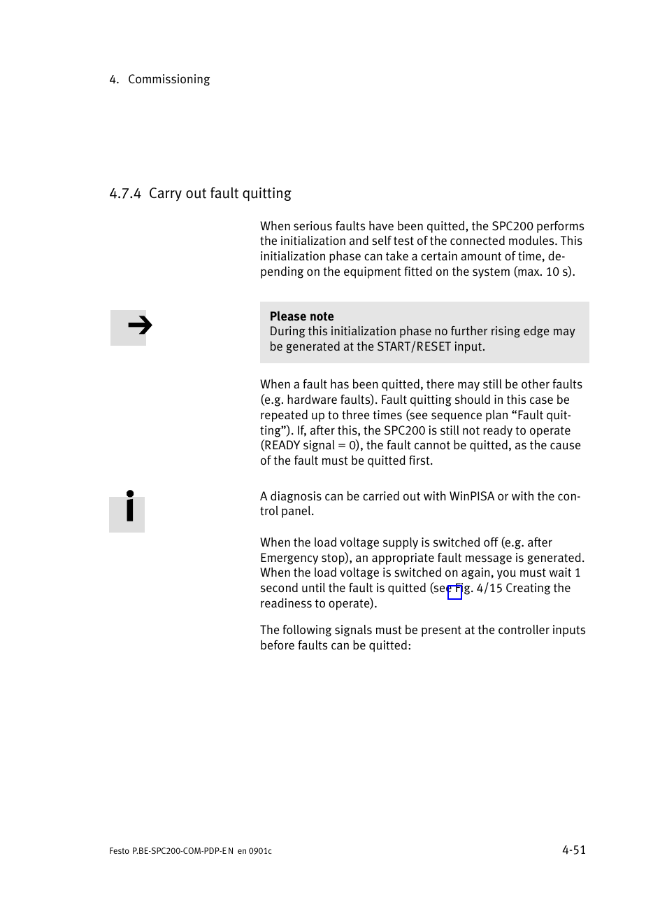 4 carry out fault quitting, Carry out fault quitting | Festo Кабели и принадлежности User Manual | Page 97 / 150