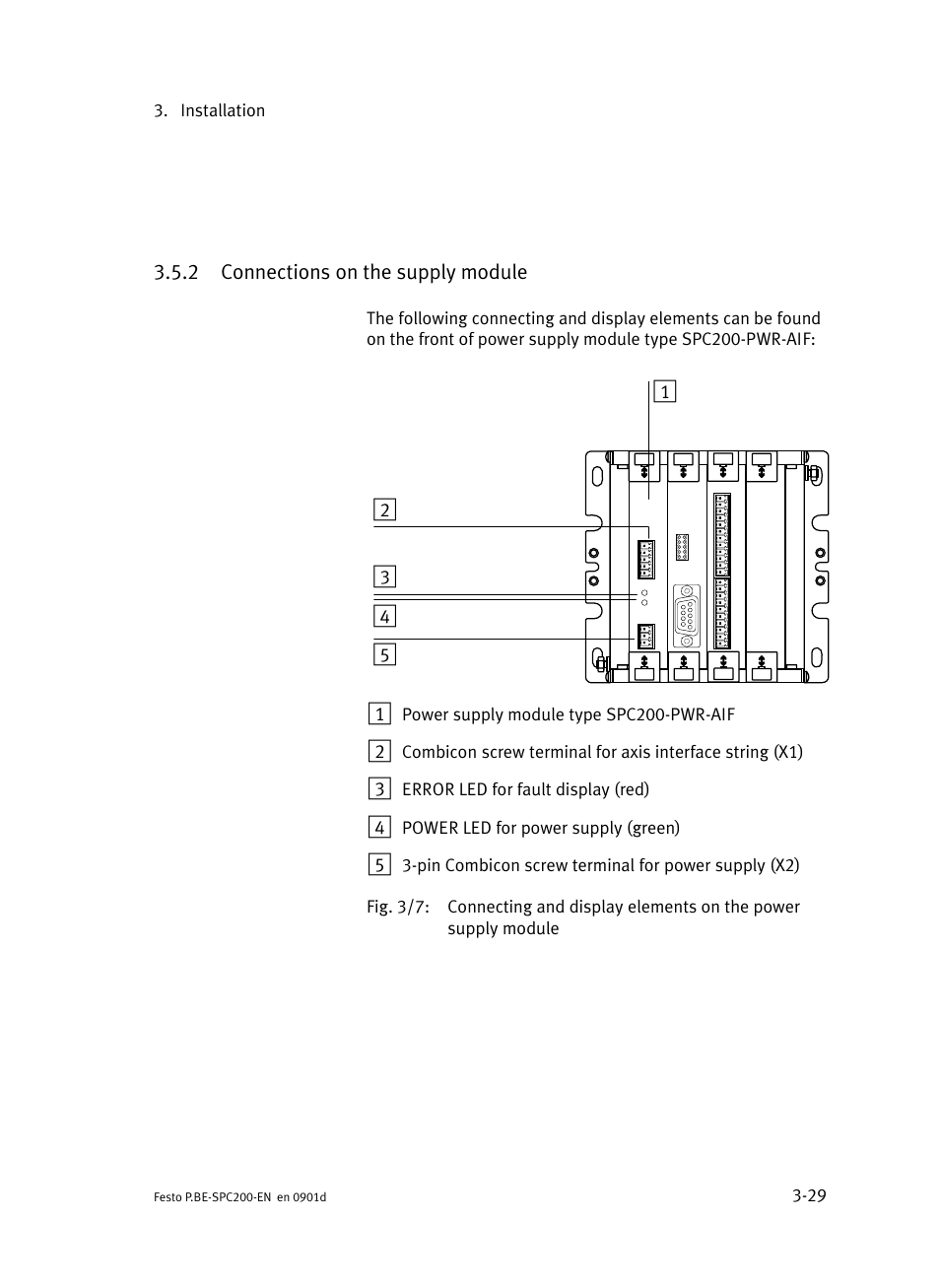 2 connections on the supply module, Connections on the supply module | Festo Кабели и принадлежности User Manual | Page 107 / 506