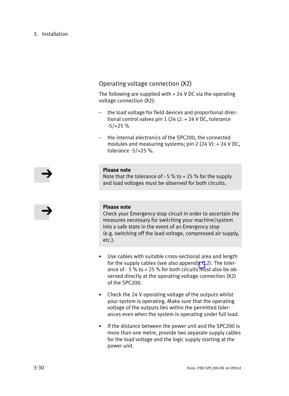 Operating voltage connection (x2) | Festo Кабели и принадлежности User Manual | Page 108 / 506
