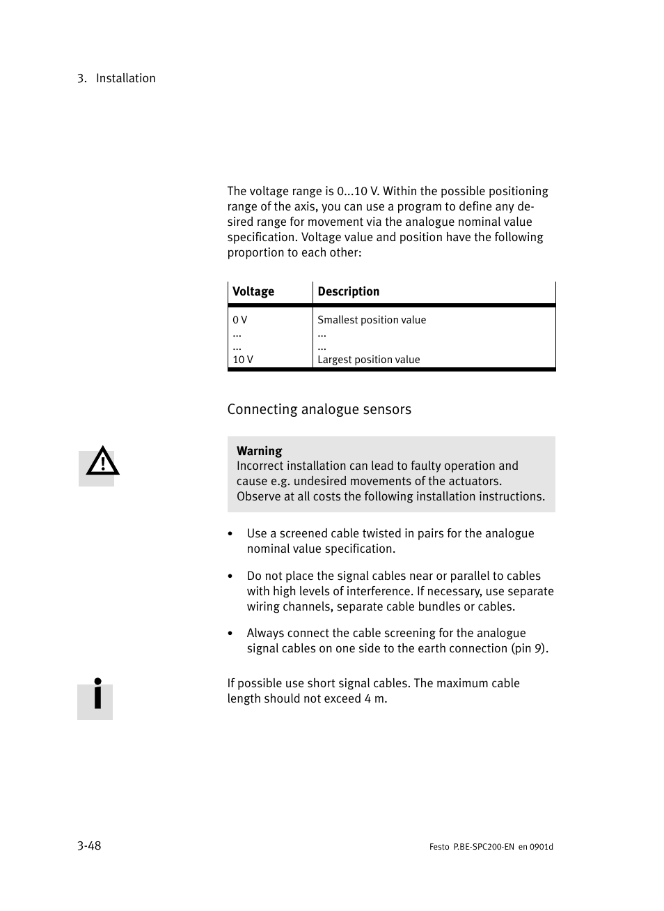 Connecting analogue sensors | Festo Кабели и принадлежности User Manual | Page 126 / 506