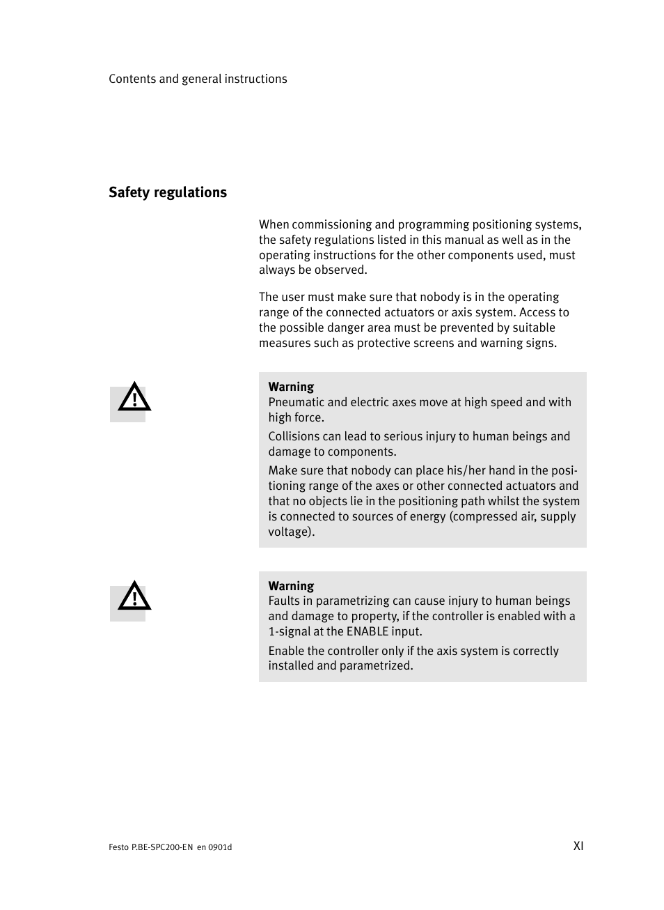 Safety regulations | Festo Кабели и принадлежности User Manual | Page 13 / 506