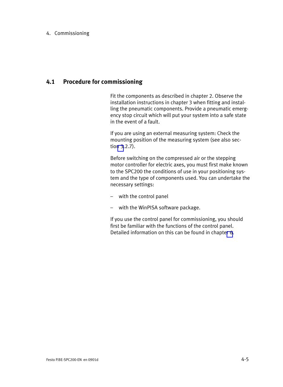 1 procedure for commissioning, Procedure for commissioning | Festo Кабели и принадлежности User Manual | Page 149 / 506