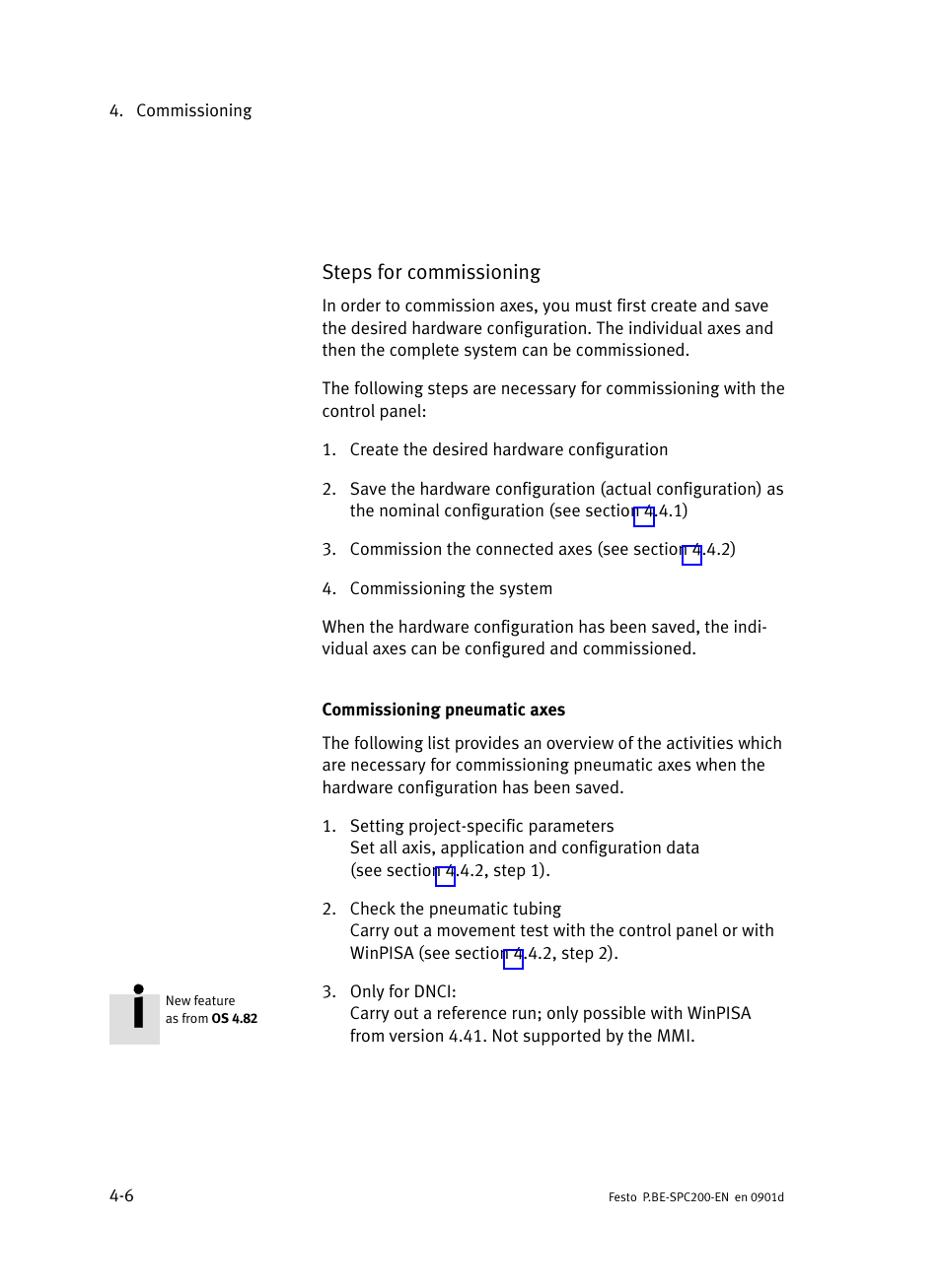 Steps for commissioning | Festo Кабели и принадлежности User Manual | Page 150 / 506