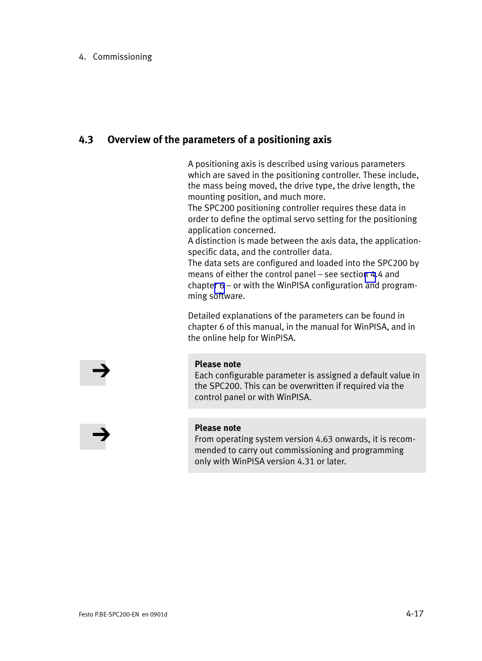 3 overview of the parameters of a positioning axis, Overview of the parameters of a positioning axis | Festo Кабели и принадлежности User Manual | Page 161 / 506