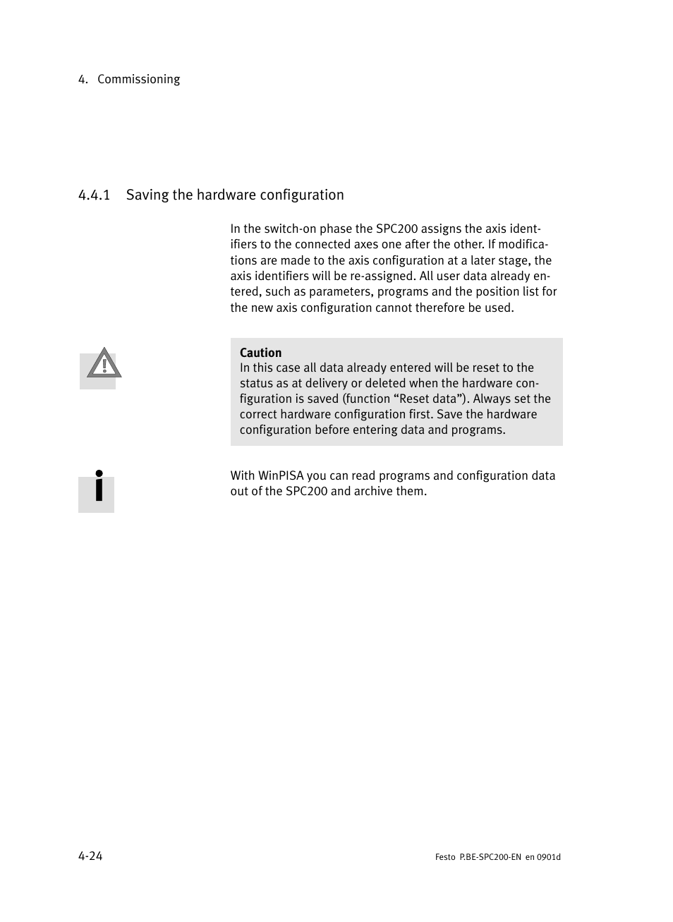 1 saving the hardware configuration, Saving the hardware configuration, Section 4.4.1) | Festo Кабели и принадлежности User Manual | Page 168 / 506