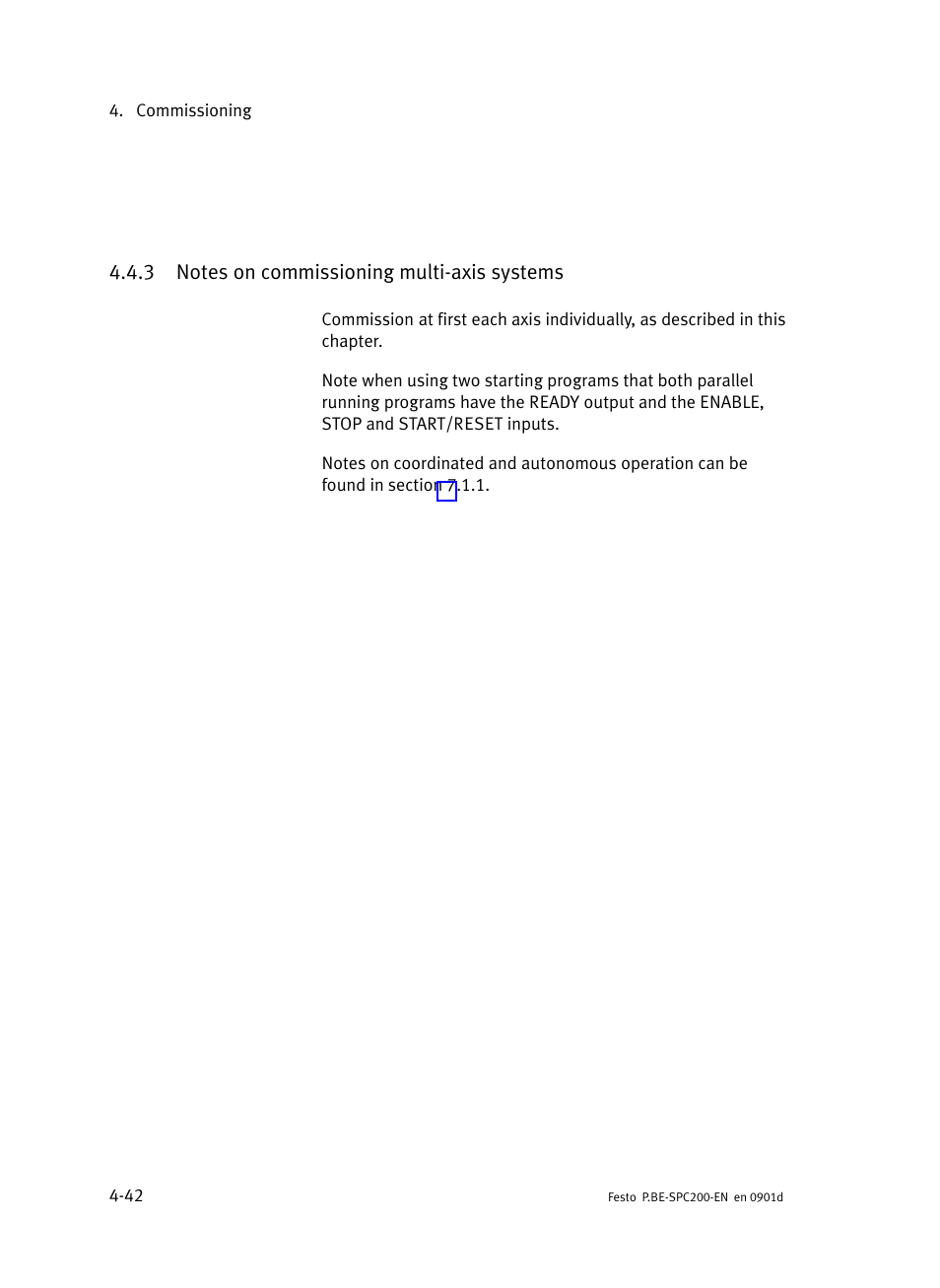 3 notes on commissioning multi-axis systems, Notes on commissioning multi−axis systems | Festo Кабели и принадлежности User Manual | Page 186 / 506