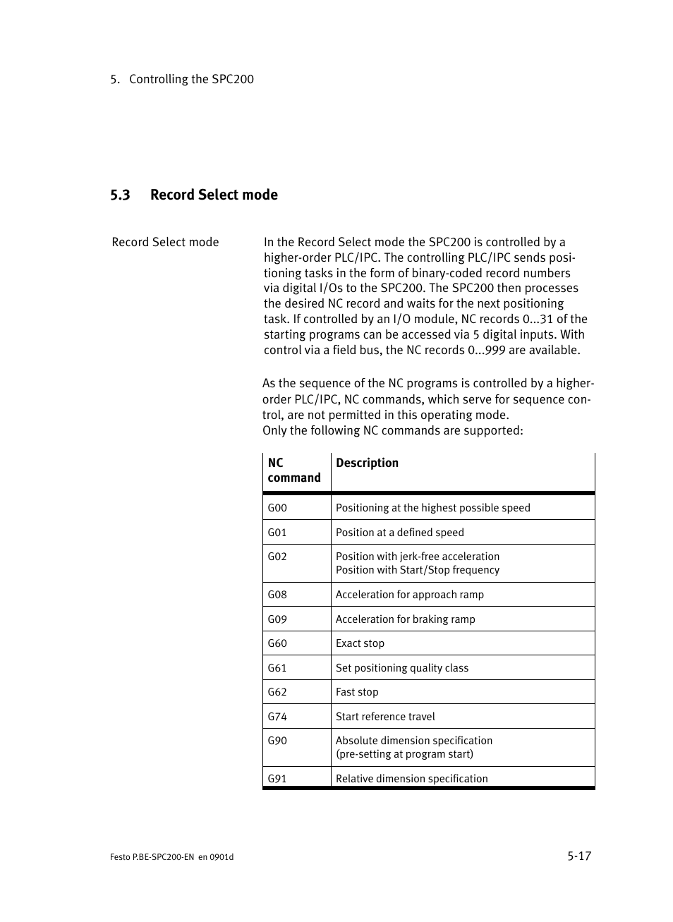 3 record select mode, Record select mode | Festo Кабели и принадлежности User Manual | Page 203 / 506