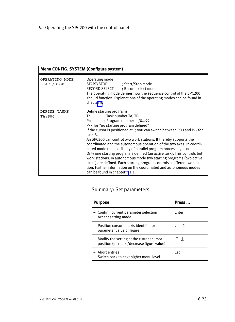 Summary: set parameters | Festo Кабели и принадлежности User Manual | Page 237 / 506