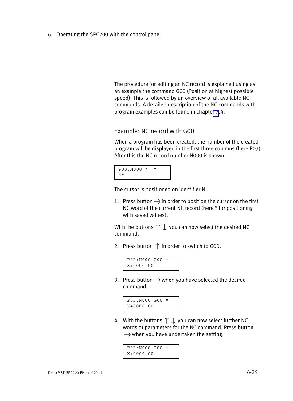 Example: nc record with g00 | Festo Кабели и принадлежности User Manual | Page 241 / 506