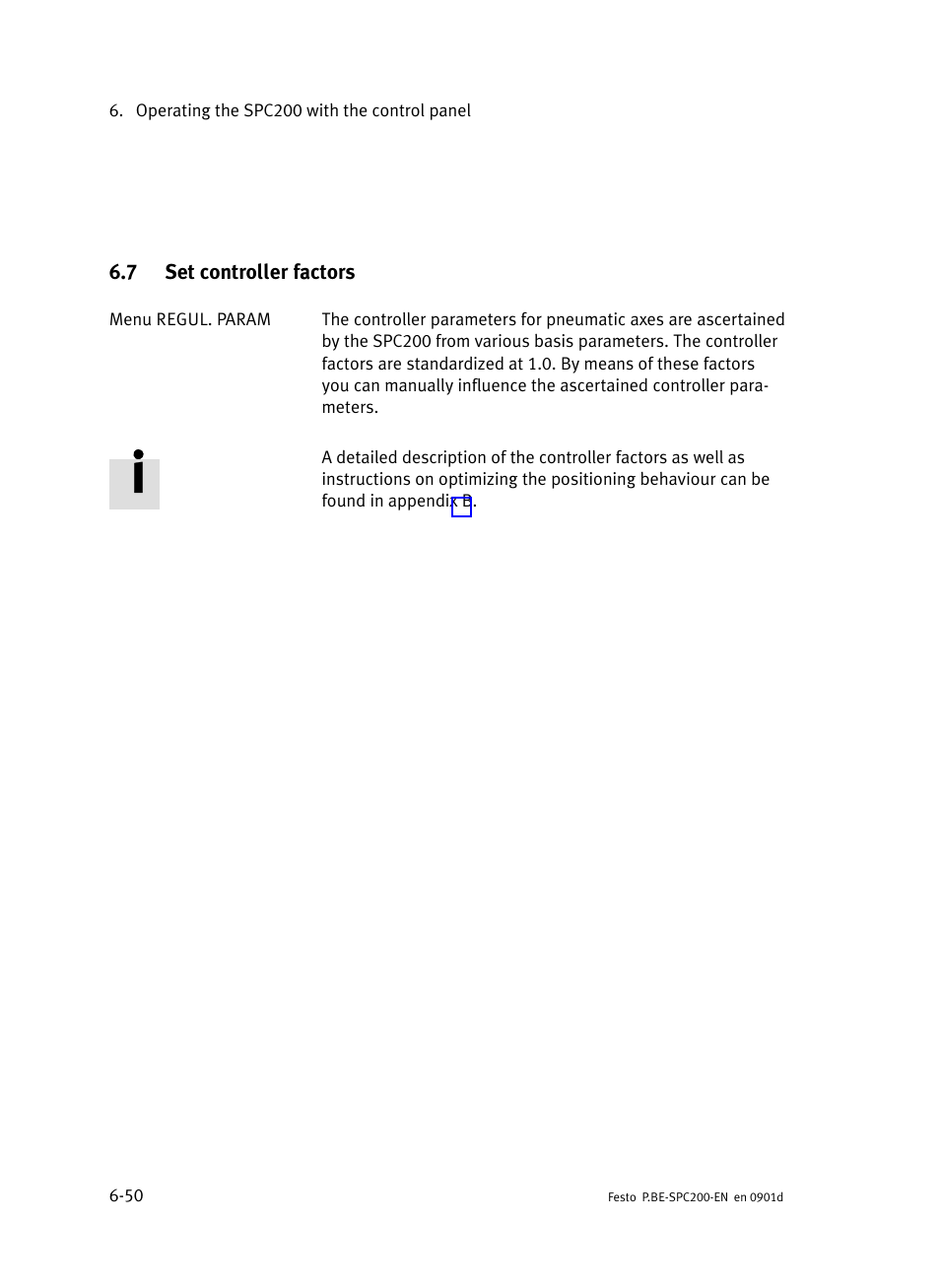 7 set controller factors, Set controller factors | Festo Кабели и принадлежности User Manual | Page 262 / 506