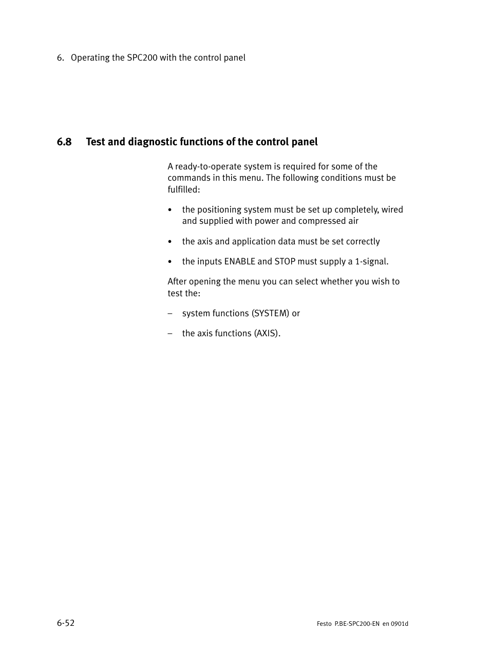 Test and diagnostic functions of the control panel | Festo Кабели и принадлежности User Manual | Page 264 / 506